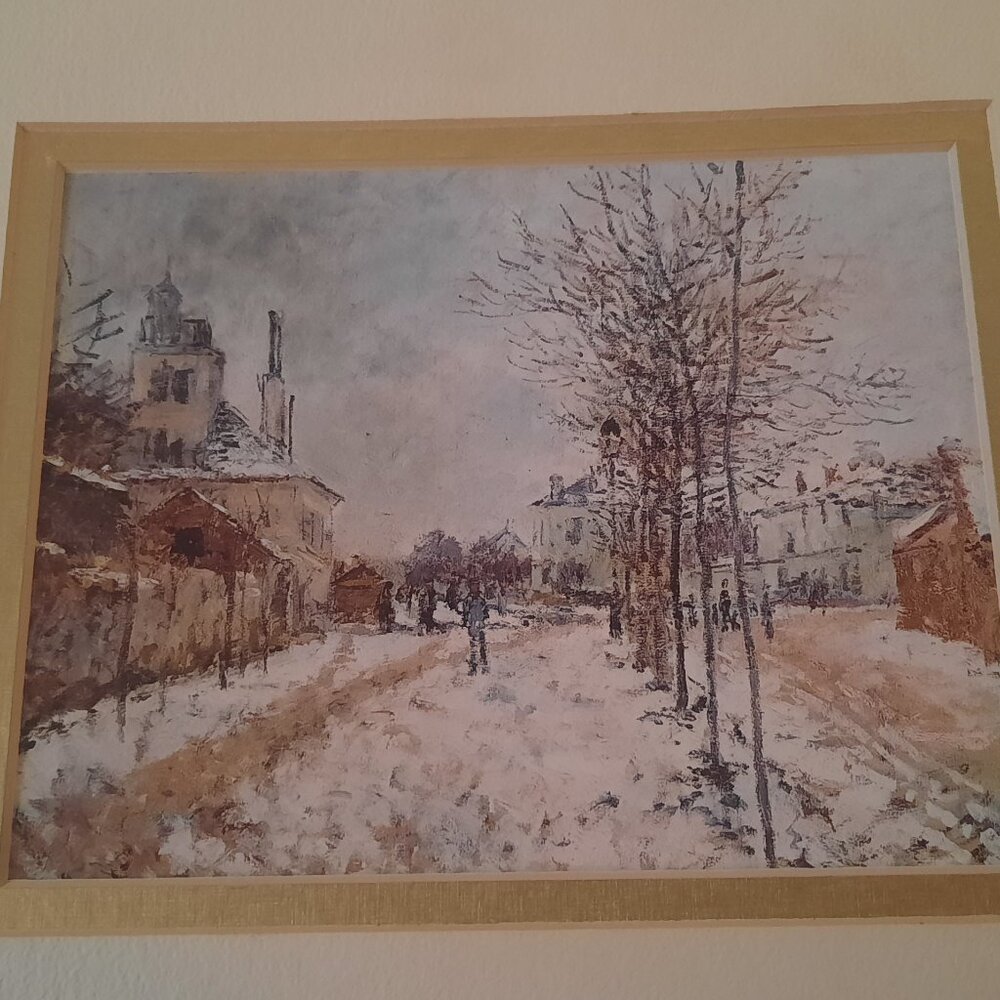 Museum Art Masterpieces Currier & Ives Snow Scene Tin Type Print 9x12